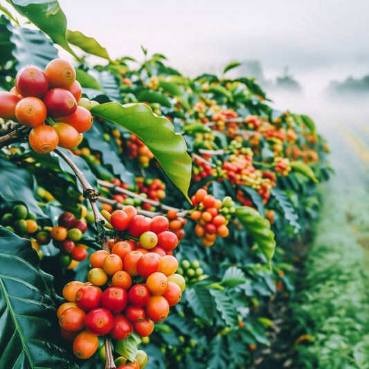Coffee cherries, the source of Joyground Coffee's beans