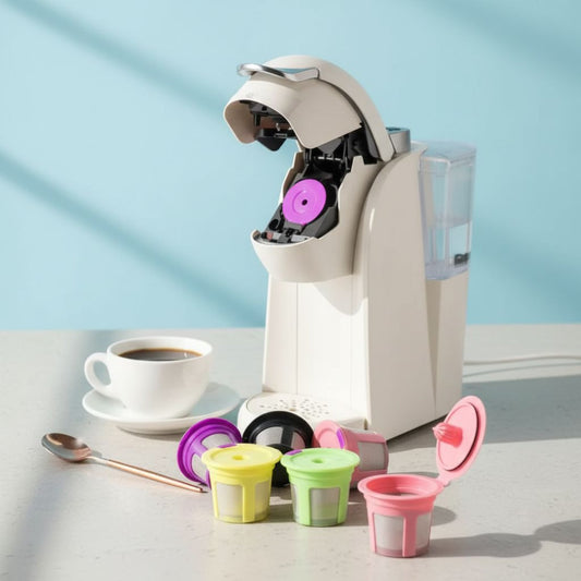 Kcup machine with reusable coffee pods filled with Joyground Coffee