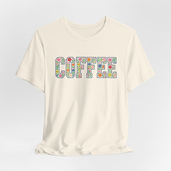 Floral Coffee Letters T-Shirt