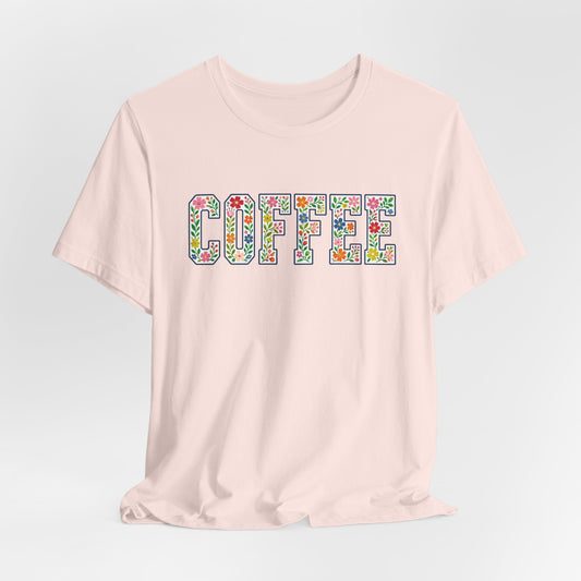 Floral Coffee Letters T-Shirt