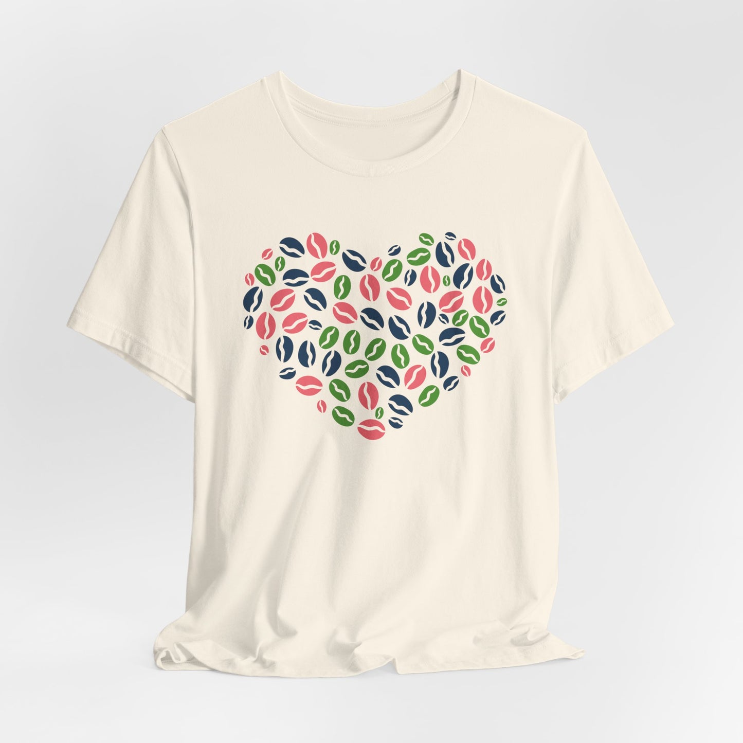 Colorful Coffee Bean Heart T-Shirt