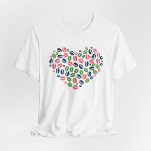 Colorful Coffee Bean Heart Super Soft T-Shirt