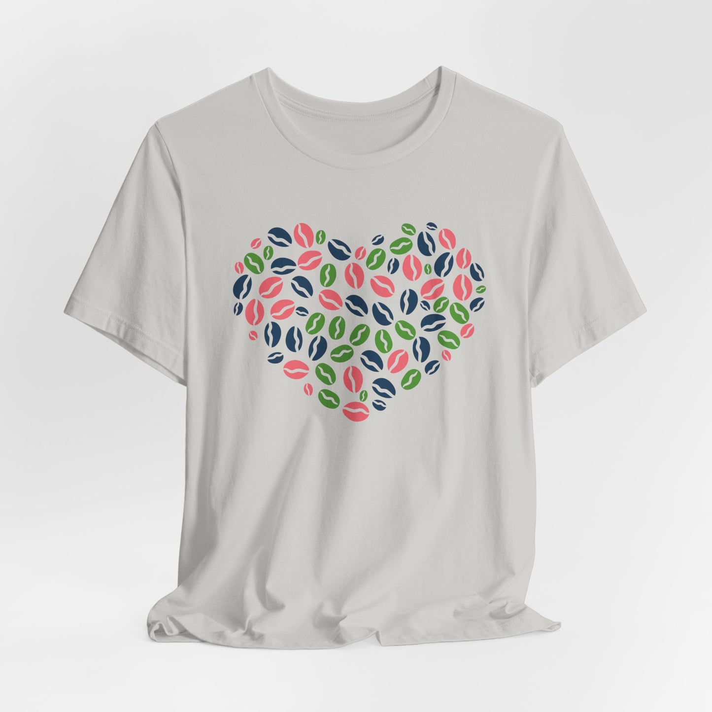 Colorful Coffee Bean Heart T-Shirt