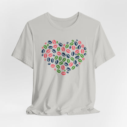 Colorful Coffee Bean Heart T-Shirt