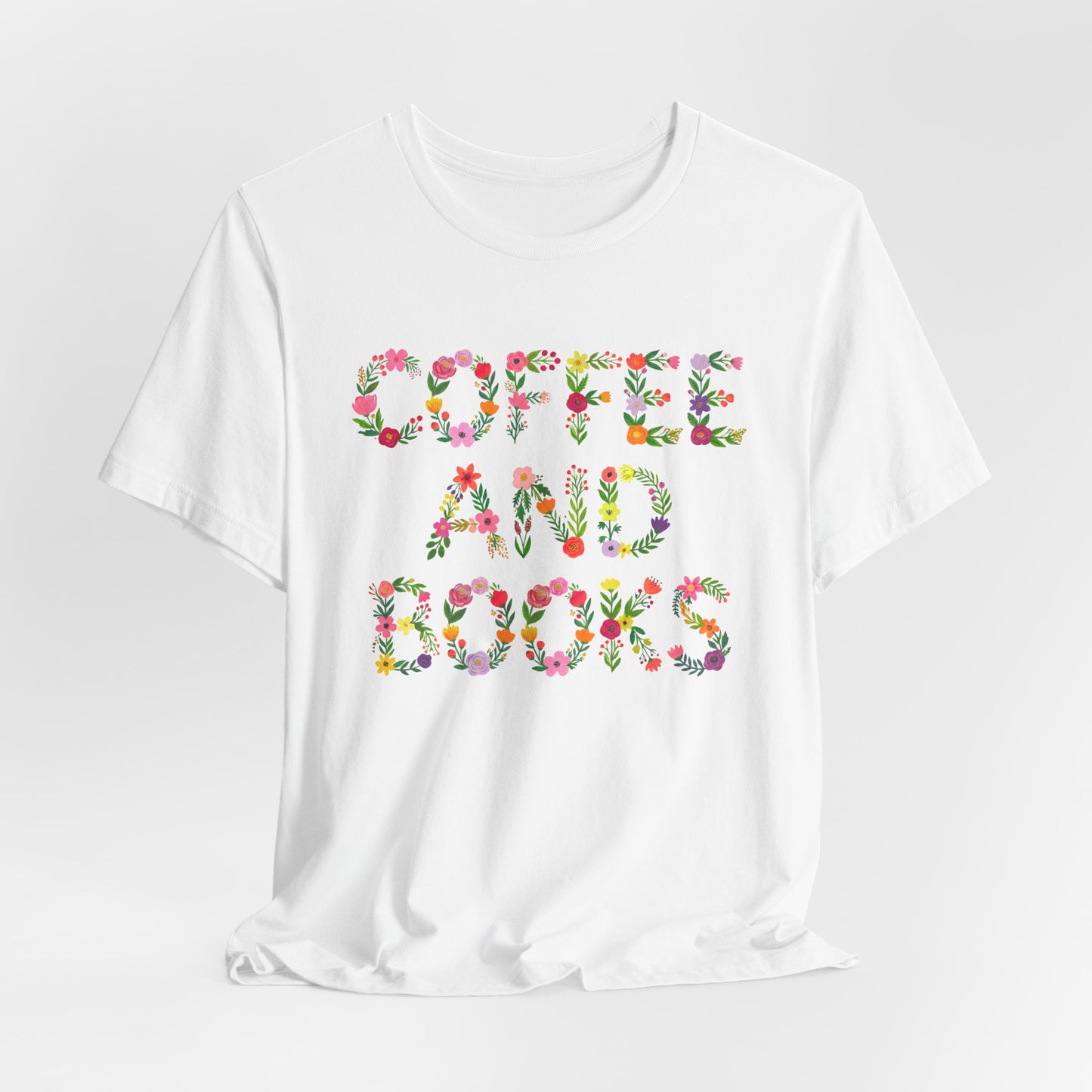 Floral Coffee and Books T-Shirt