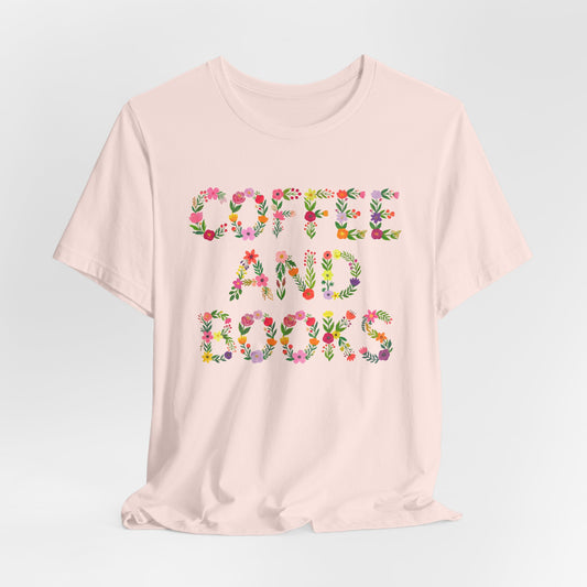 Floral Coffee and Books T-Shirt