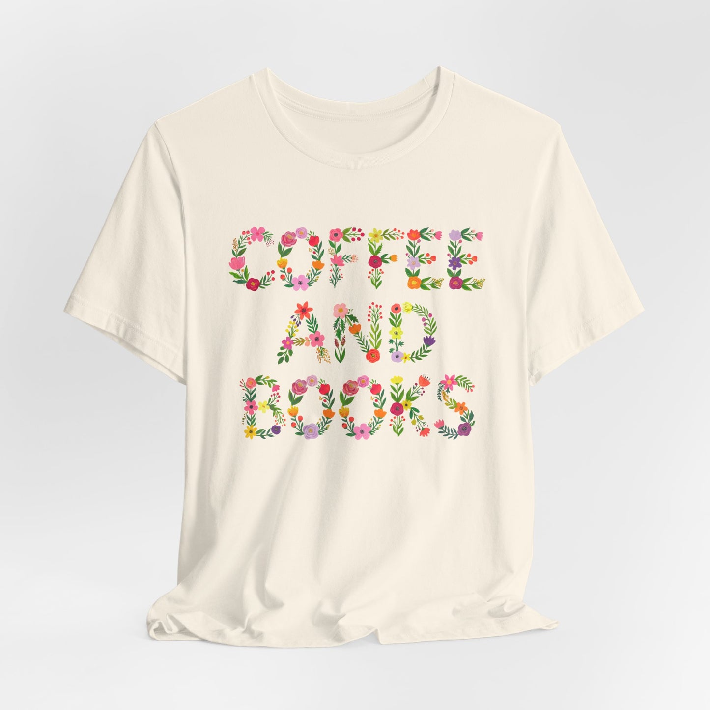 Floral Coffee and Books T-Shirt
