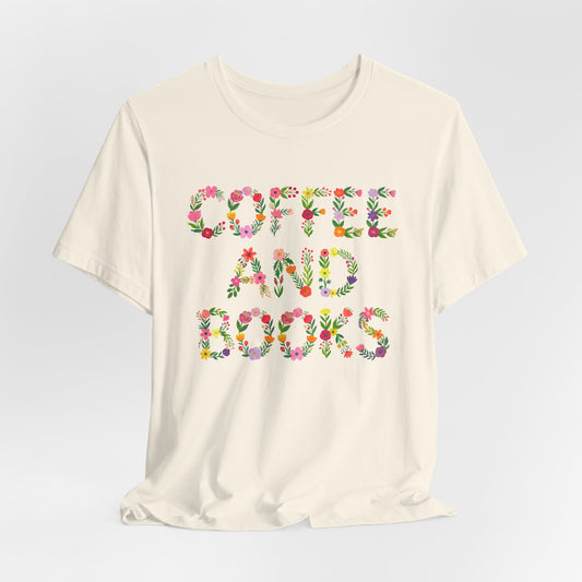 Floral Coffee and Books T-Shirt