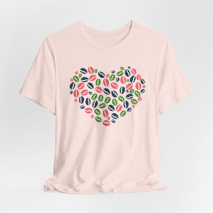 Colorful Coffee Bean Heart T-Shirt