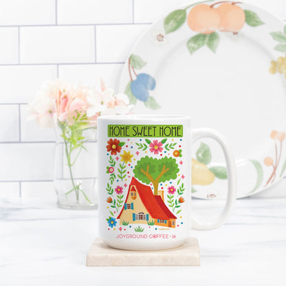 Mary Engelbreit Home Sweet Home white ceramic mug from Joyground Coffee