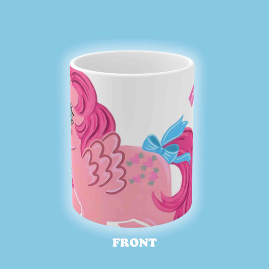 MLP gen 1 Heart Throb pegasus pony coffee mug front on blue background