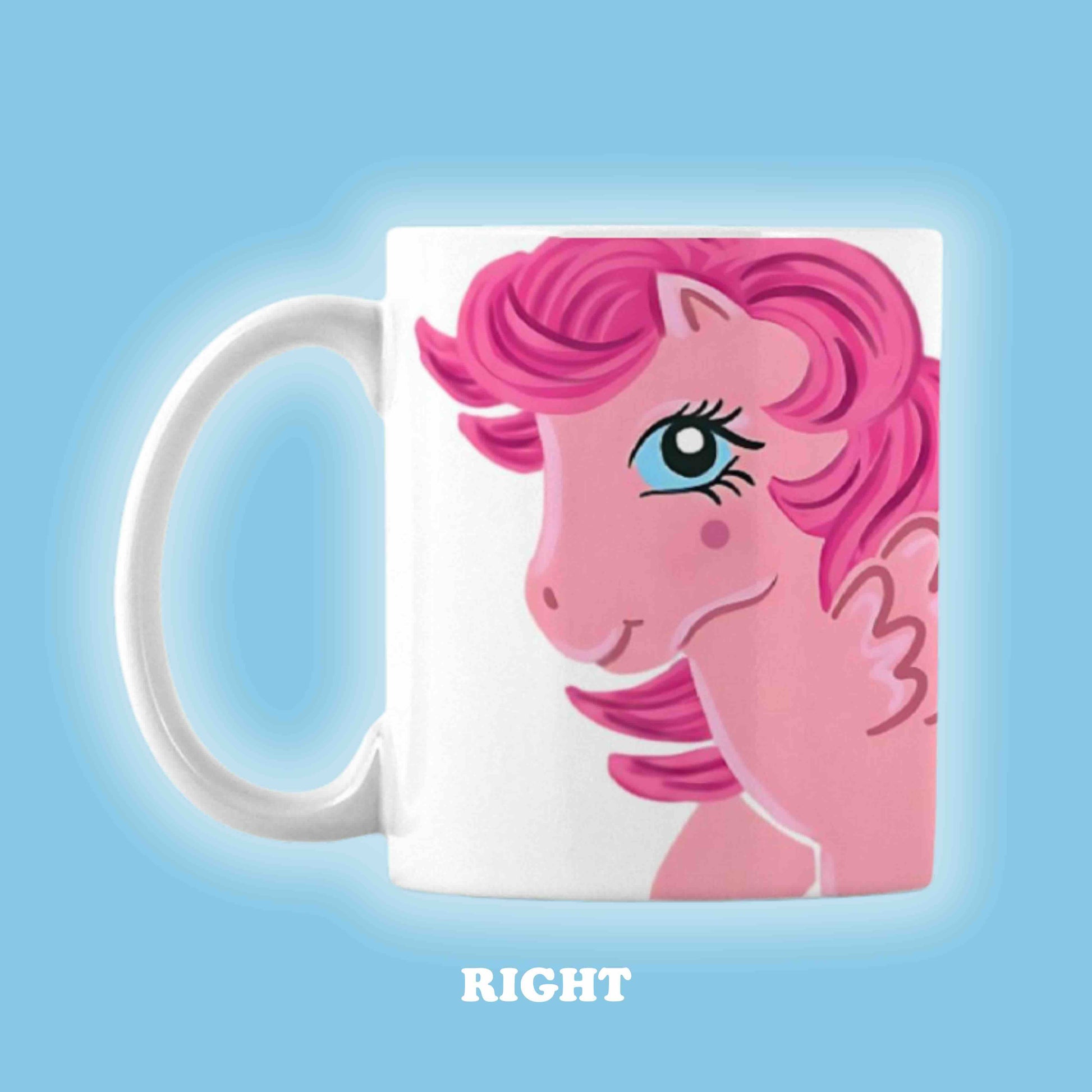MLP G1 Heart Throb Joyground Coffee mug right view on blue background
